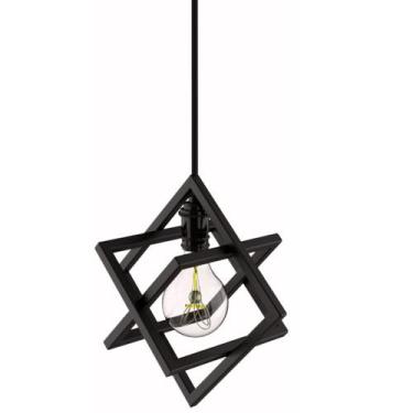 Imagem de Pendente Cubo Industrial Luminária De Teto Preto SF - Shopforte