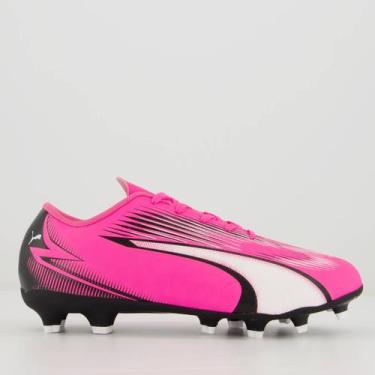 Imagem de Chuteira Puma Ultra Play FG/AG Campo Juvenil Rosa, 35