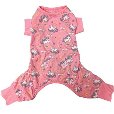 Imagem de Fashion Pet Pijama de unicórnio para cães rosa grande