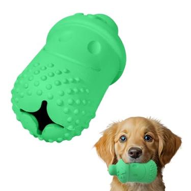 Imagem de PawSailor Brinquedo para mastigar de borracha natural, fibra de bambu, degradável, brinquedos divertidos interativos para cães pequenos e médios, brinquedos para filhotes de cachorro para dentição,