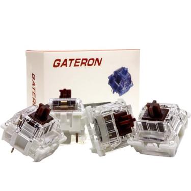 Imagem de Teclado mecânico Gateron 35 peças G pro 3.0 MX interruptor tátil dividido silencioso, interruptores de teclado para jogos RGB SMD pré-lubrificados, 3 pinos (marrom)