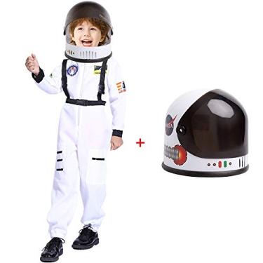 Imagem de Eccbox Fantasia Infantil de Astronauta - Branca com Capacete de Viseira Móvel (7-8 Anos)