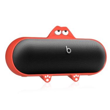 Imagem de Capa de silicone para alto-falante Bluetooth portátil Beats Pill (versão 2024), capa protetora macia contra arranhões e quedas, compatível apenas com a pílula Beats com recorte preciso (vermelho)