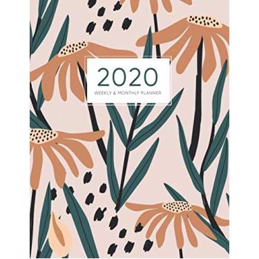 Imagem de 2020 Weekly and Monthly Planner: 2019-2020 Agenda, Academic Planner, Organizer & Journal, Large, 16 Month Calendar (September 2019 - December 2020) | Retro Floral Pattern