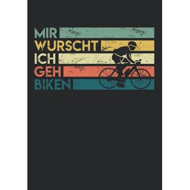 Imagem de Notizbuch A4 kariert mit Softcover Design: Fahrrad Spruch Mir wurscht ich geh biken Biker Fahrradfahrer: 120 karierte DIN A4 Seiten