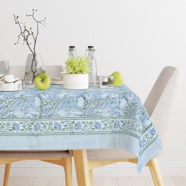 Imagem de Trade Star Linda toalha de mesa decorativa para sala de jantar, 100% algodão, design perfeito, capa de qualidade superior para decoração de casamento (padrão 12, 152 x 152 cm)