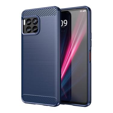 Imagem de Vavies Capa para T-Mobile REVVL 7 Pro/para T-Mobile T Phone 2 Pro 5G capa de fibra de carbono fina macia TPU capa protetora de absorção de choque à prova de choque para T-Mobile REVVL 7 Pro azul
