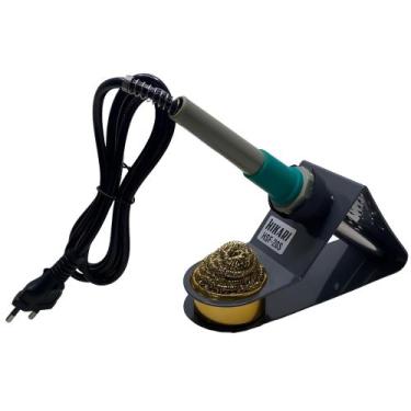 Imagem de Kit Suporte Para Ferro De Soldar Com Esponja Metalica + Ferro De Solda