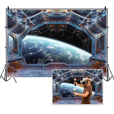 Imagem de Vie Savaran 2,4 x 1,8 m Interior de nave espacial planetas espaçonave cabine planeta universo futurista galáxia fotografia fundo festa aniversário expedições espaciais estúdio foto adereços poliéster