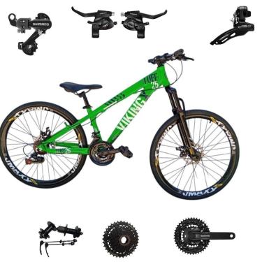 Imagem de Bicicleta 26 VikingX Tuff25 21v Shimano Cubo k7 Aluminio Freeride Disco Mecânico Pneu Slick 1.50-Unissex