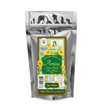 Imagem de Extrato de Arnica Montana em pó força extra (alta concentração 50:1) - para creme de massagem muscular DIY, banho de ervas calmante, mãos pés de imersão corporal, creme para contusões de pele - da
