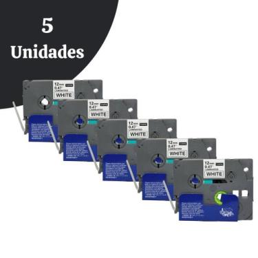 Imagem de Kit 5 Fitas Compatíveis P/ Rotuladora Brother Tze-231 Tzc-231 - X-Full