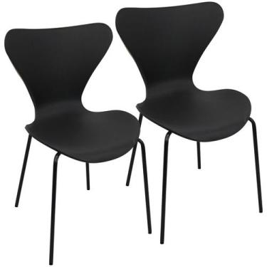 Imagem de Kit 2 Cadeiras Jacobsen Polipropileno Sala Jantar Base Preta - Lianto 