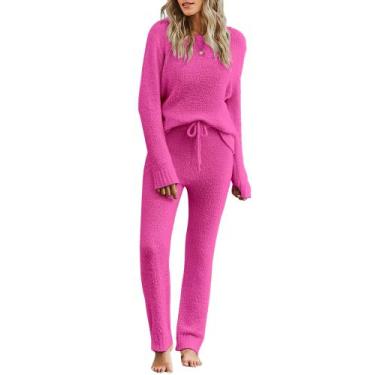 Imagem de Conjunto de Pijama Luvamia Felpudo - Manga Comprida em Tricotado de Lã