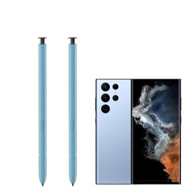 Imagem de Pacote com 2 canetas de substituição para Galaxy S22 Ultra para Samsung Galaxy S22 Ultra 5G, Galaxy S22 Ultra Stylus S com sensibilidade à pressão 4096 + pinça sem Bluetooth (azul)