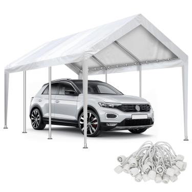 Imagem de Yustuf Cobertura De Substituição Para Garagem De 10'X20', Cobertura De Lona Para Garagem À Prova D'Água E Com Proteção Uv, Com Cordas Elásticas De Bola, Cobertura Para Carro (A Estrutura Não Está In