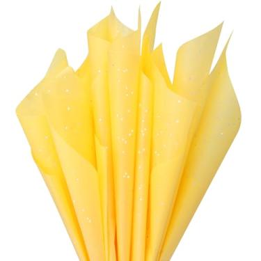 Imagem de SUNCOLOR 120 Folhas 20" X14" Papel De Seda Amarelo Para Embalagens De Sacolas De Presente Glitter Art Papel De Seda Para Artesanato