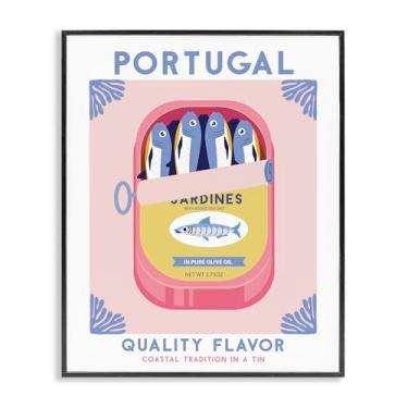 Imagem de Stupell Industries Arte de parede giclée emoldurada em lata de sardinha de Portugal por Omar Escalante, 28 x 35 cm