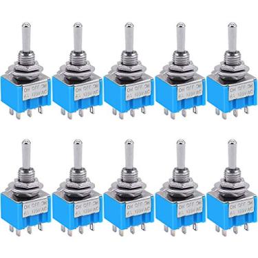 Imagem de Taiss /10Pcs Dpdt Mini Interruptor De Alternância 6 Pinos 3 Posições On/Off/On Interruptor De Alternância Miniatura 6A 125V Interruptor De Alternância Mts-203