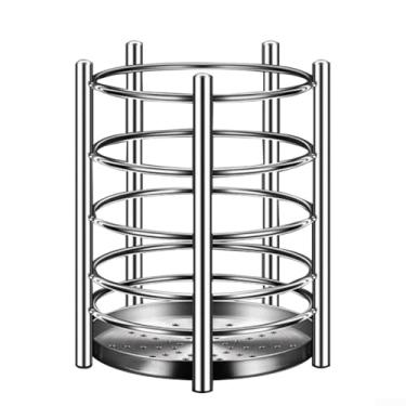 Imagem de Suporte de utensílios, escorredor de pratos de aço inoxidável, escorredor de pratos para balcão de cozinha, garfos, facas, colheres, organizador de pauzinhos