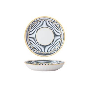 Imagem de Conjunto de tigela e prato personalizados de estilo japonês, utensílios de mesa de cerâmica para casal - prato nórdico de 20 cm - cereja no topo do bolo