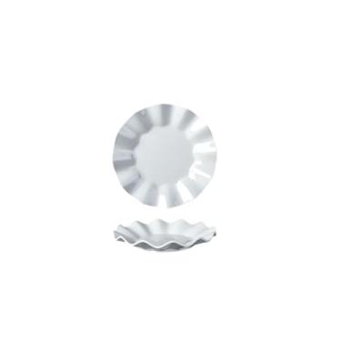 Imagem de Prato de osso de disco branco de porcelana sintética, prato de arroz refogado de fast food - 4365; prato de renda de 16,5 cm - branco