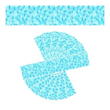 Imagem de Kit 32 Adesivos Piscina Vinílico Fundo Água Clara 100x20cm - Resitank