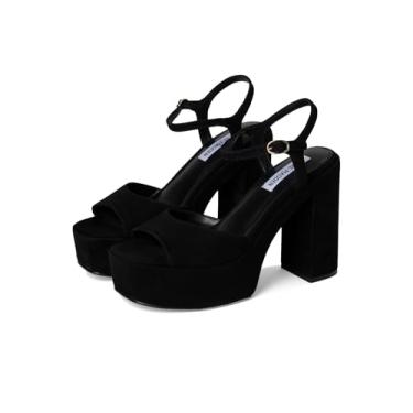 Imagem de Steve Madden Sandália feminina de salto Odina, Camurça preta, 36