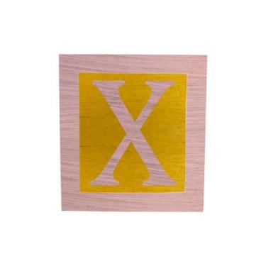 Imagem de Cubo Amarelo Letra Rosa Bebê com Aplique Festa Chá de Bebê Decoração 8