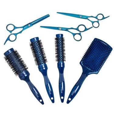 Imagem de 3 Escova Ceramica 25/33/43mm+Raquete+3 Tesouras Vertix