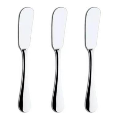 Imagem de Conjunto de 3 Espátulas Premium em Aço Inox para Manteiga, Requeijão, Geleia e Patê. Material Resistente E Multiuso