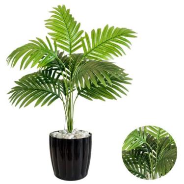 Imagem de Palmeira Artificial Com Vaso Polietileno Decora Casa Mesa - PlantaImpo