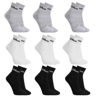 Imagem de Kit 9 Pares Meias Wilson Cano Médio Masculino Adulto, Colors, 38-43