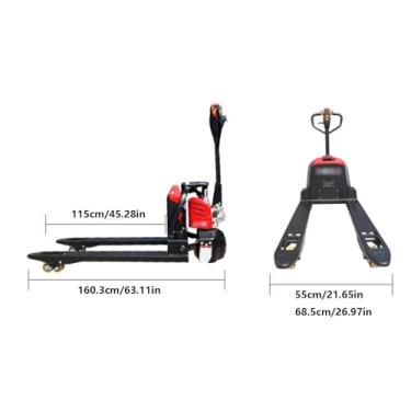 Imagem de Paleteira Porta-paletes elétrico Porta-paletes de serviço padrão Bateria de lítio com capacidade de 3300lbs para manuseio de materiais Palete Jack(68.5cm)