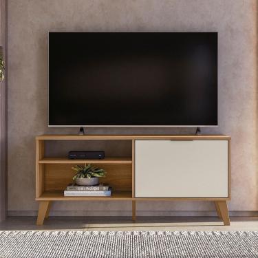 Imagem de Rack Bancada Para Tv 50 Pol 120 Cm 6950 Nature Off White Plla