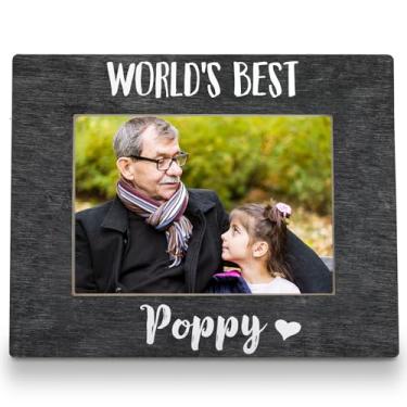 Imagem de FLDAS Porta-retrato de papoula, 20 x 25 cm, porta-retratos para vovô, presentes de netos, presentes de aniversário dos pais para papoulas do neto, neta, melhor porta-retrato de papoula do mundo, 5 x 7