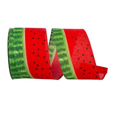 Imagem de Reliant Ribbon Fita de borda com fio de perfil de melancia, vermelho/verde