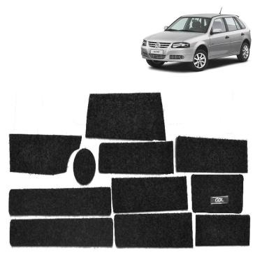 Imagem de Kit Forro Carpete Anti Ruído Porta Objeto Copo Gol 2007