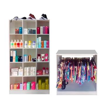 Imagem de Armário Colméia e Balcão Arara Loja de Roupas Magia Móveis