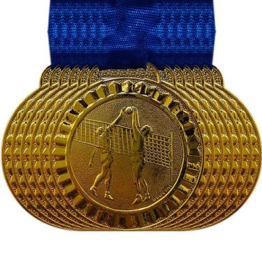 Imagem de Lote 150 Medalhas Vôleiball Participação Honra Mérito 4,5cm ouro