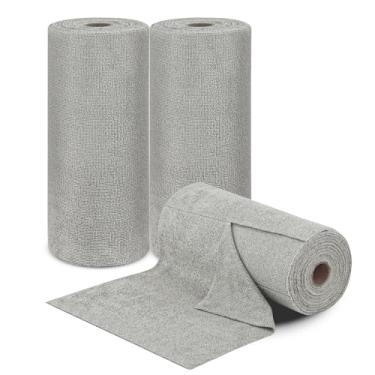 Imagem de Lilingsty Toalhas de papel reutilizáveis, toalhas de microfibra laváveis, 50 toalhas de limpeza rasgadas, 30 x 30 cm, reutilizáveis, ultraabsorventes, adequadas para uso em casas, cozinhas, janelas,