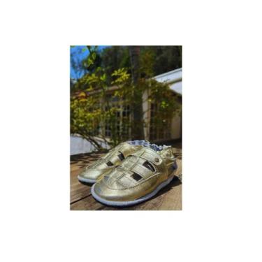 Imagem de Sandália Franciscana Metalizada Dourada GG, Babo Uabu