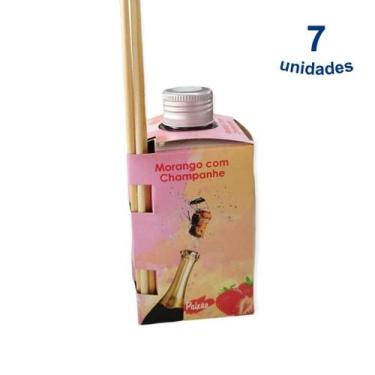 Imagem de Kit 7 Aromatizador Ambiente de Morango com Champanhe 280ml Difusor Var