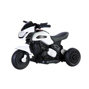 Imagem de Mini Moto Elétrica Infantil 6V com Som e Música Unitoys, Branco