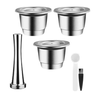 Imagem de Capsula Inox Reutilizável para café Kit 3un capsulas Inox + 1 Tamper maquina (CITIZ&MILK C122, CITIZ C112, CITIZ D112, CREATISTA PLUS, ESSENZA MINI C30, ESSENZA MINI D30, EXPERT C80