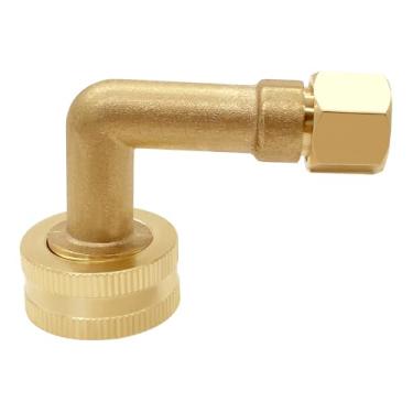 Imagem de Joywayus Latão 3/20.3 cm Compressão x 3/10.2 cm GHT Conector giratório para lava-louças Adaptador de encaixe de mangueira de cotovelo