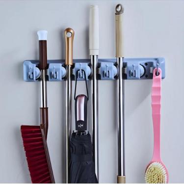 Imagem de Organizador Parede Multiuso Suporte 6 Ganchos Vassouras Rodos - DOTZEN
