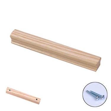 Imagem de Puxador longo de madeira maciça para porta de cinzas, puxador de madeira para armário de armário de gaveta de armário, puxador de móveis de cozinha, puxador de maçaneta de armário de bar, óleo de cera