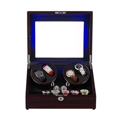 Imagem de Gerrit Enrolador automático de relógios unissexo, com luz LCD, caixa de corda automática enrolador de relógios de cinco velocidades bom