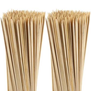 Imagem de acDesign 200 Pcs Espetos De Bambu Natural 6/8/10/12/14/16 Polegadas Espetos De Madeira Palitos De Churrasco Espetos De Madeira Para Churrasco Aperitivo Frutas Grelhar